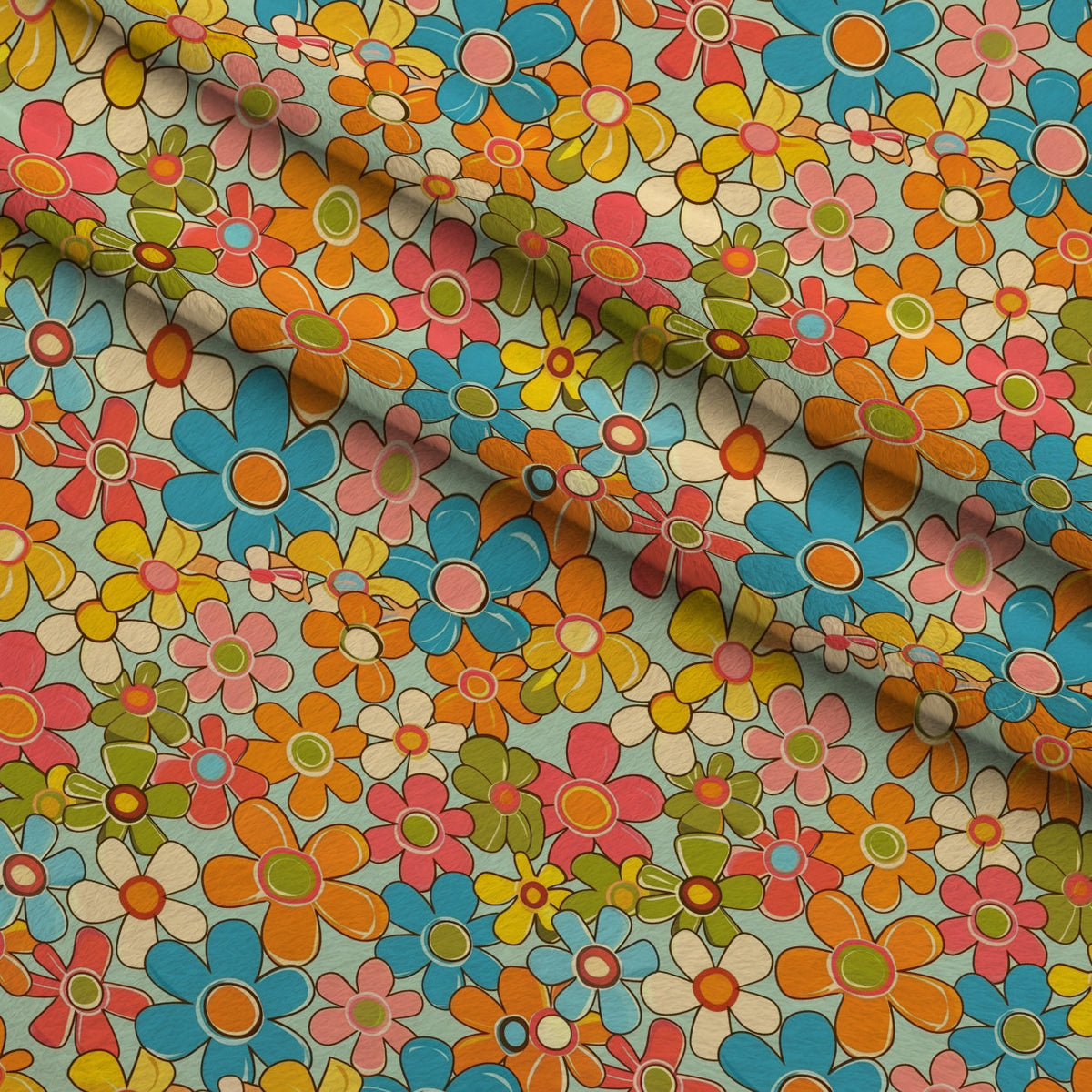 Flower Power Pattern 4 Minky Fabric