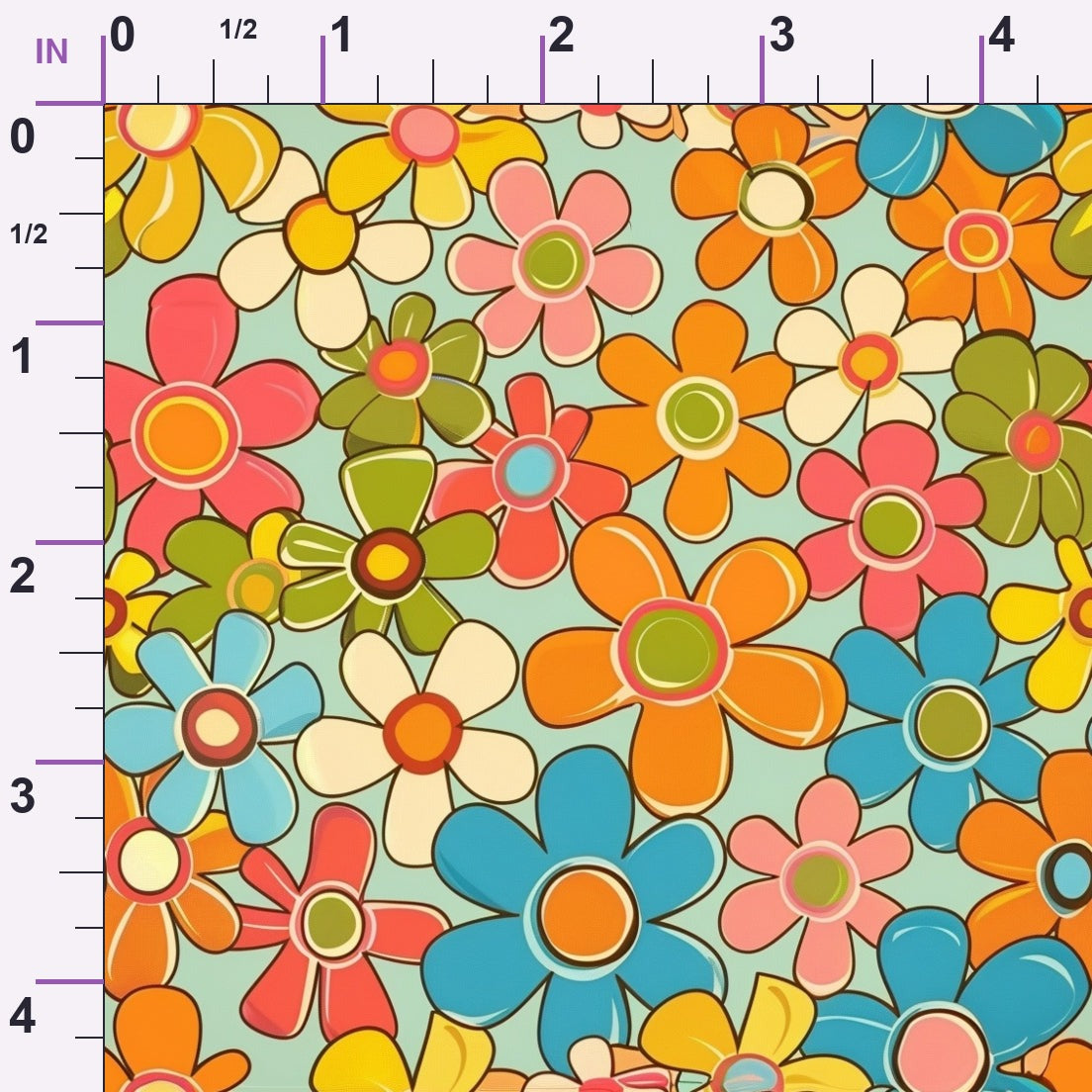 Flower Power Pattern 4 Minky Fabric