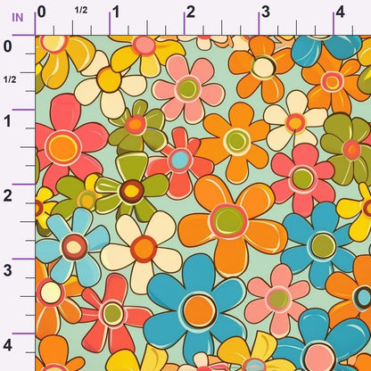 Flower Power Pattern 4 Minky Fabric
