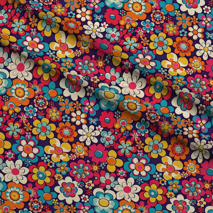 Flower Power Pattern 5 Minky Fabric