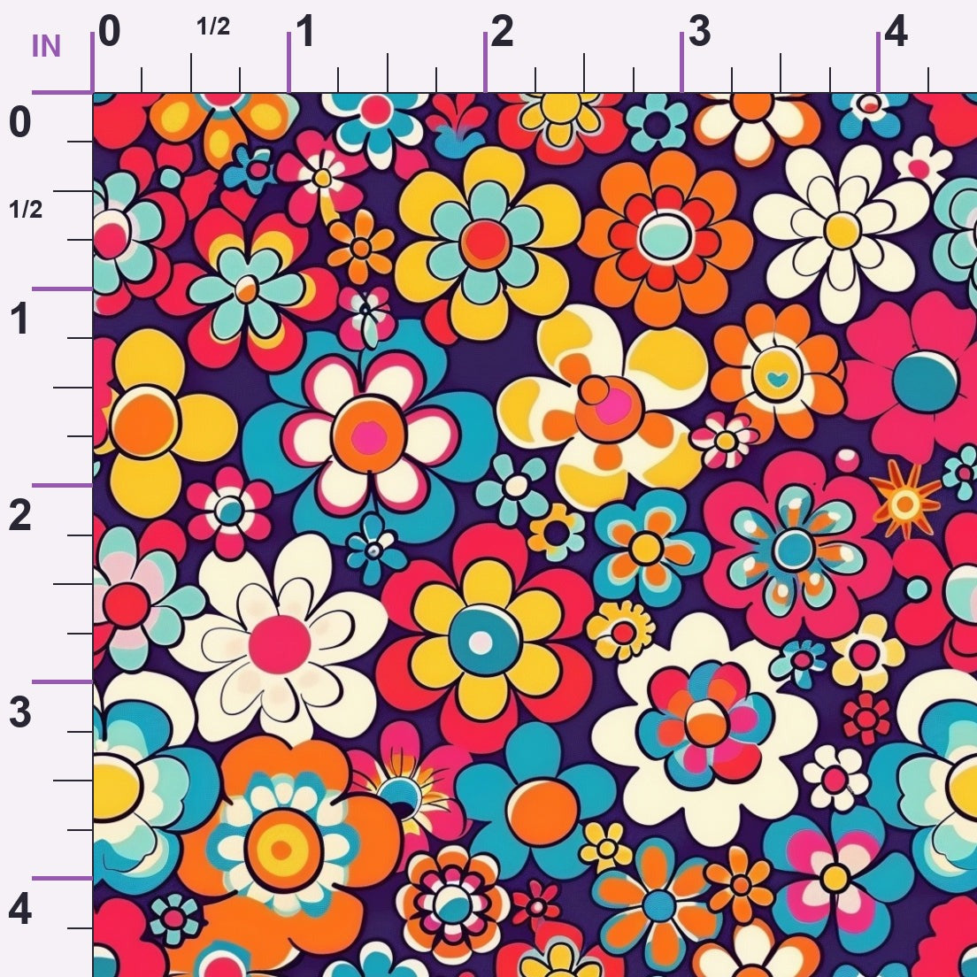 Flower Power Pattern 5 Minky Fabric