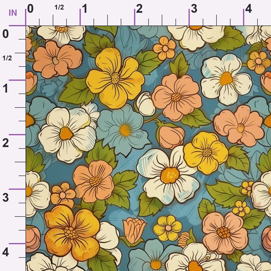 Flower Power Pattern 6 Minky Fabric