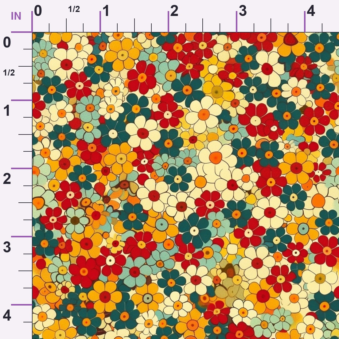 Flower Power Pattern 7 Minky Fabric