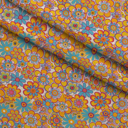 Flower Power Pattern 8 Minky Fabric