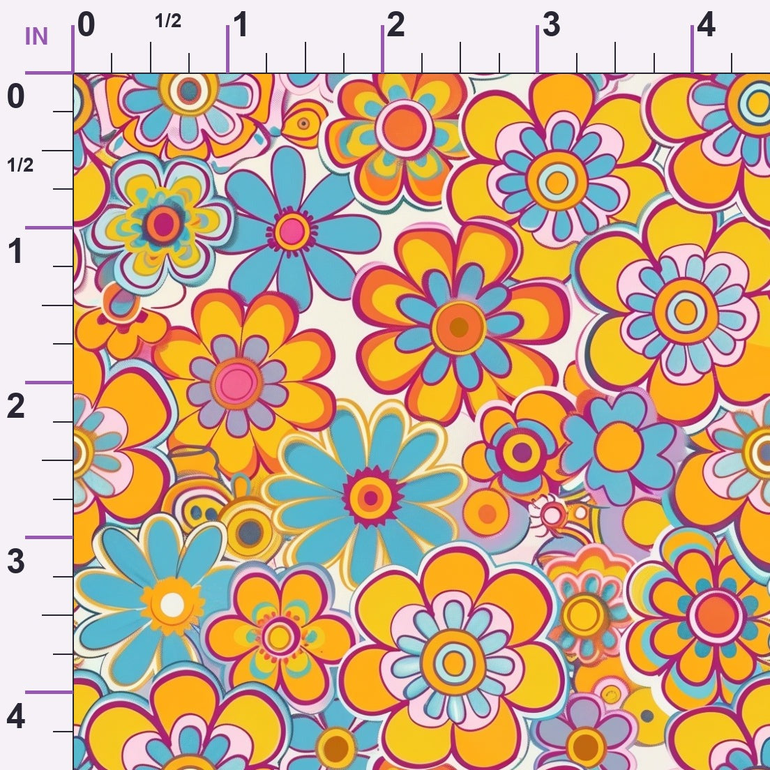Flower Power Pattern 8 Minky Fabric