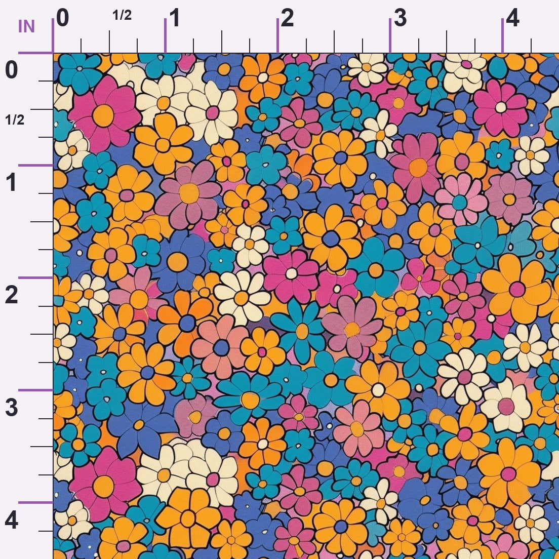 Flower Power Pattern 9 Minky Fabric