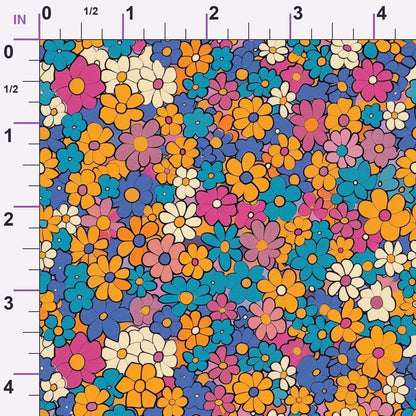 Flower Power Pattern 9 Minky Fabric