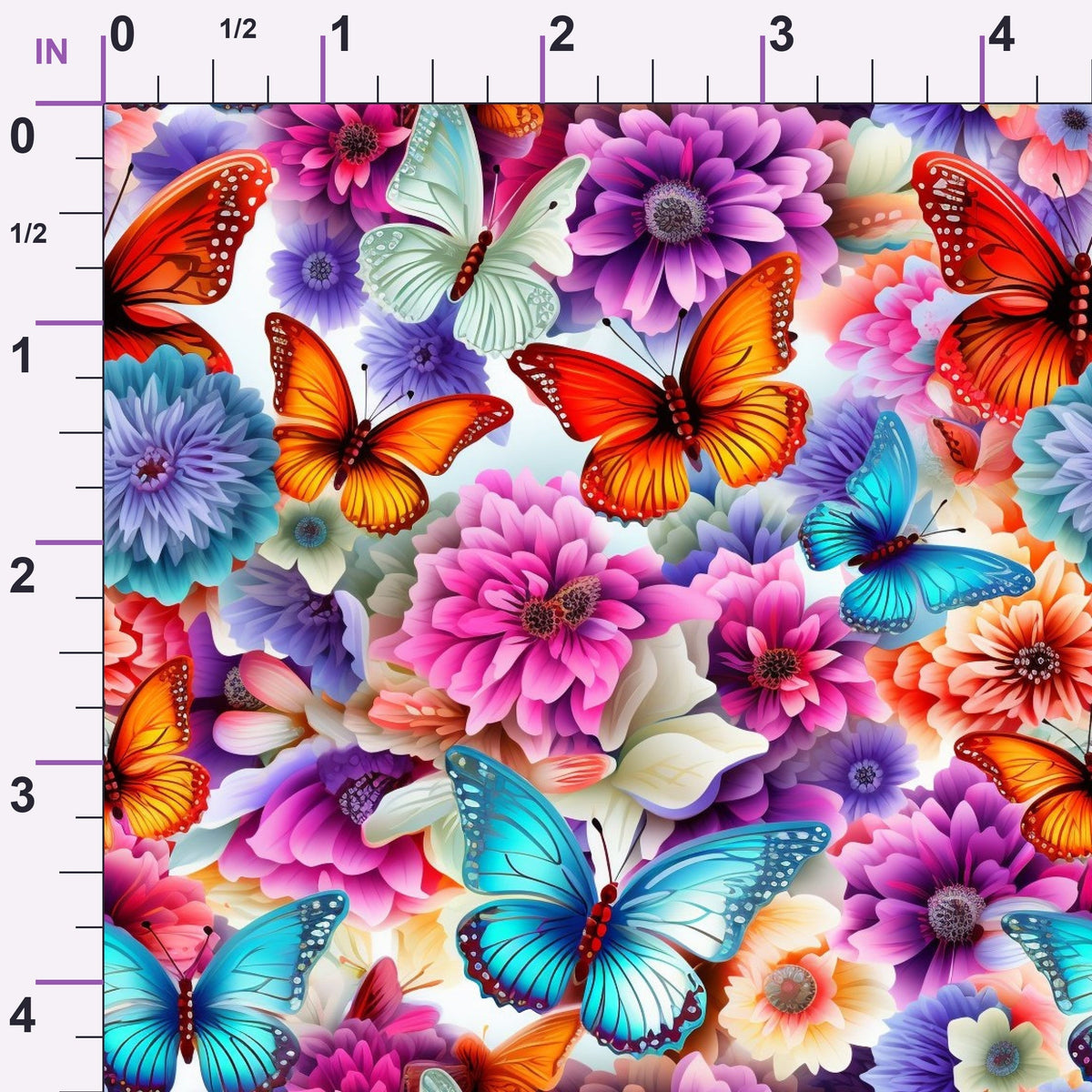 Flutter Garden Pattern 1 Minky Fabric