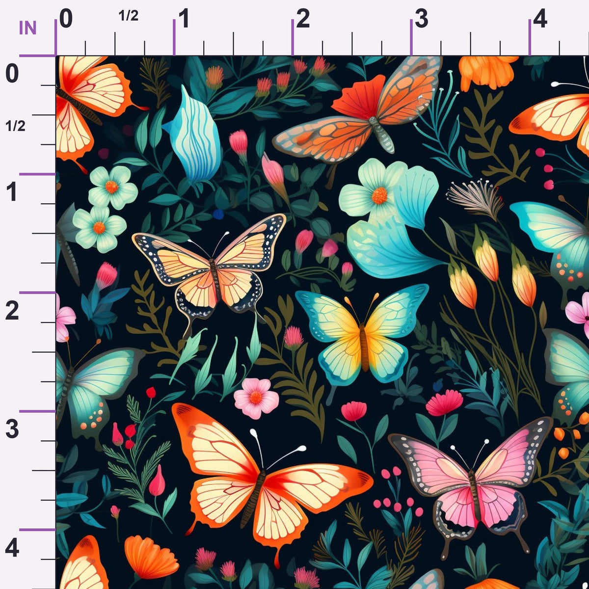 Flutter Garden Pattern 10 Minky Fabric