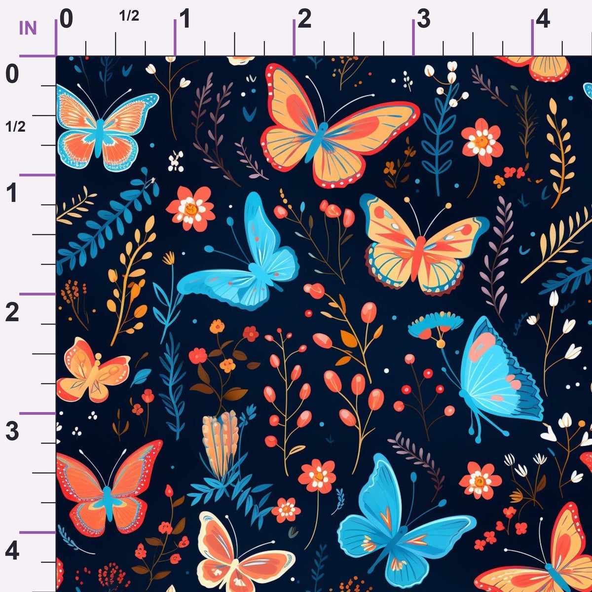 Flutter Garden Pattern 3 Minky Fabric