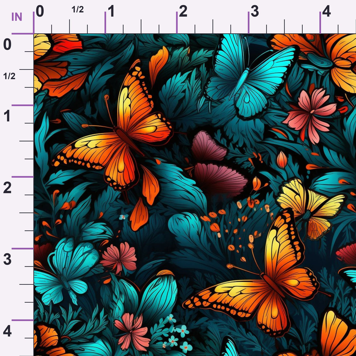 Flutter Garden Pattern 8 Minky Fabric