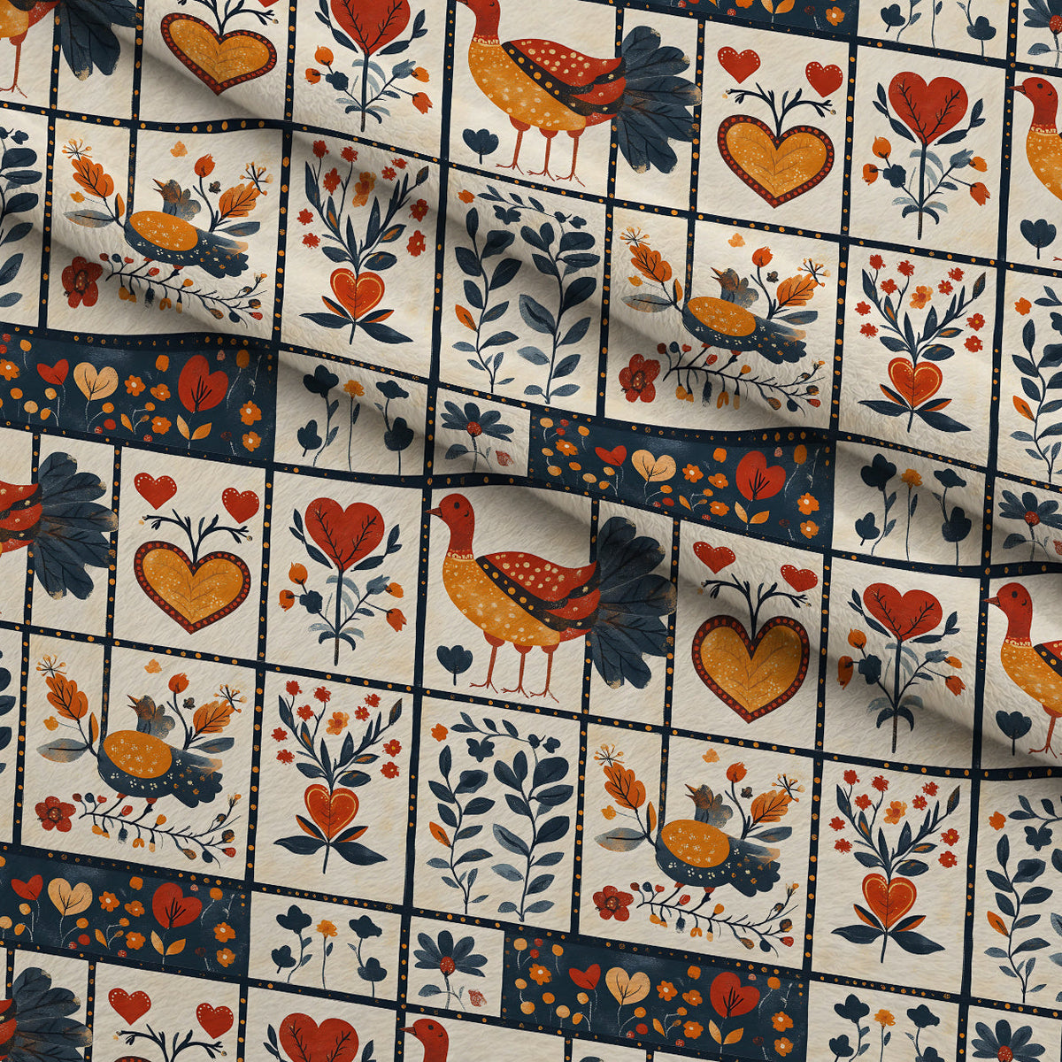 Folk Harvest Pattern 1 Minky Fabric