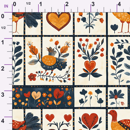 Folk Harvest Pattern 1 Minky Fabric