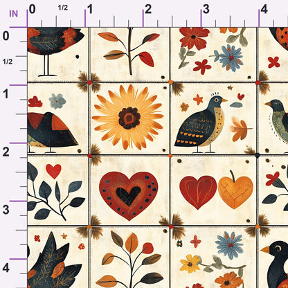 Folk Harvest Pattern 11 Minky Fabric