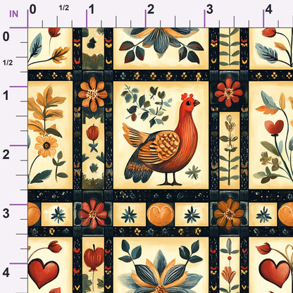 Folk Harvest Pattern 12 Minky Fabric