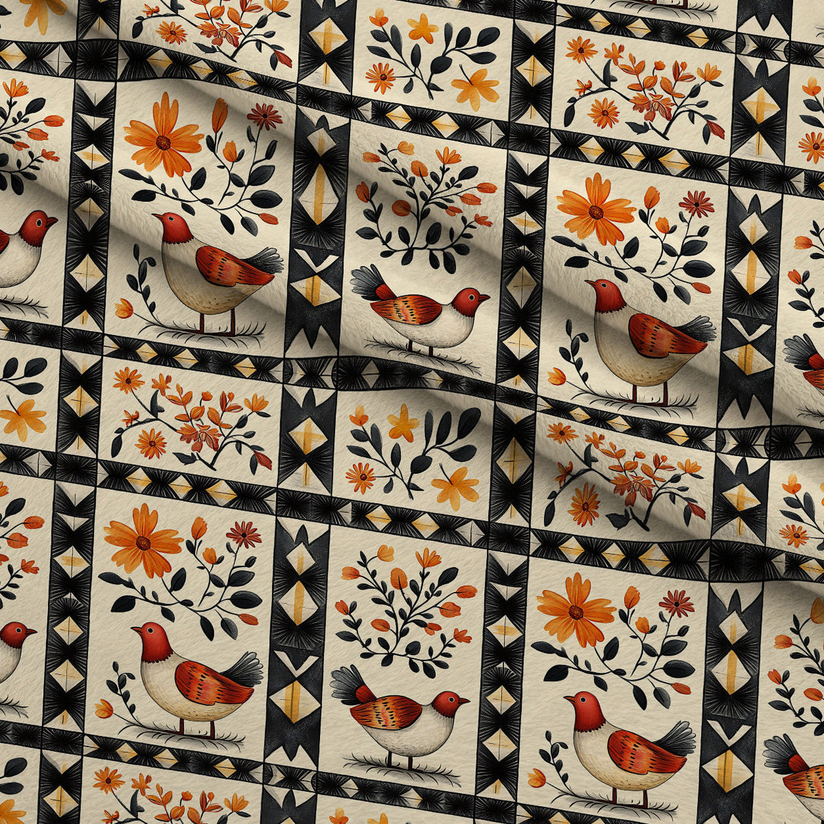 Folk Harvest Pattern 15 Minky Fabric