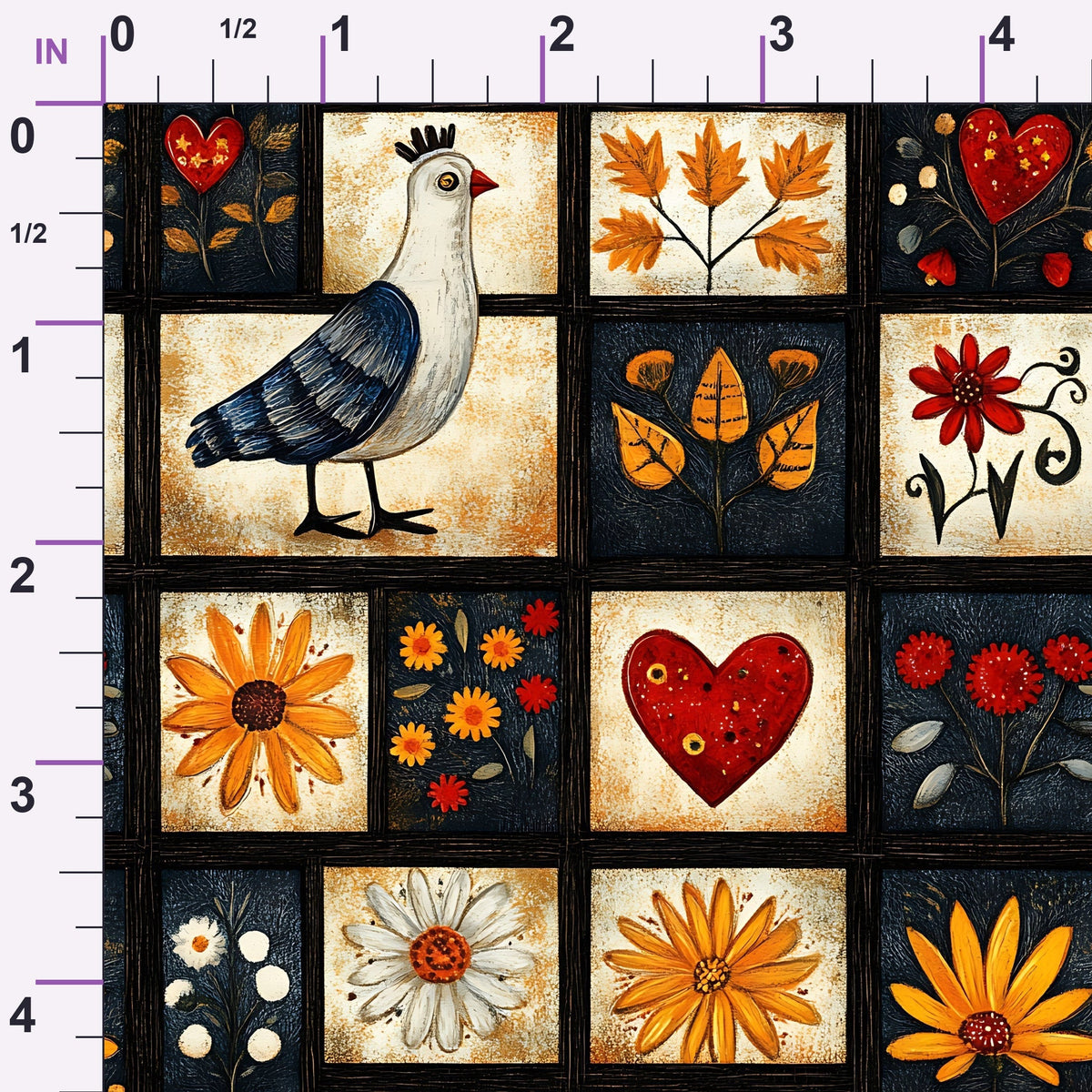 Folk Harvest Pattern 17 Minky Fabric
