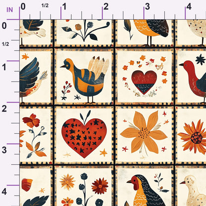 Folk Harvest Pattern 2 Minky Fabric