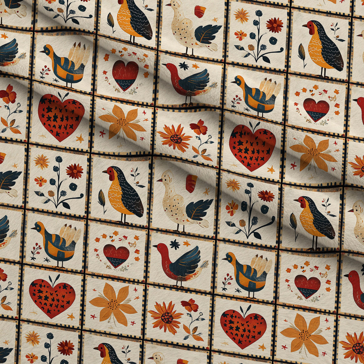 Folk Harvest Pattern 2 Minky Fabric
