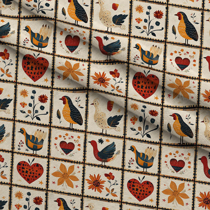 Folk Harvest Pattern 2 Minky Fabric