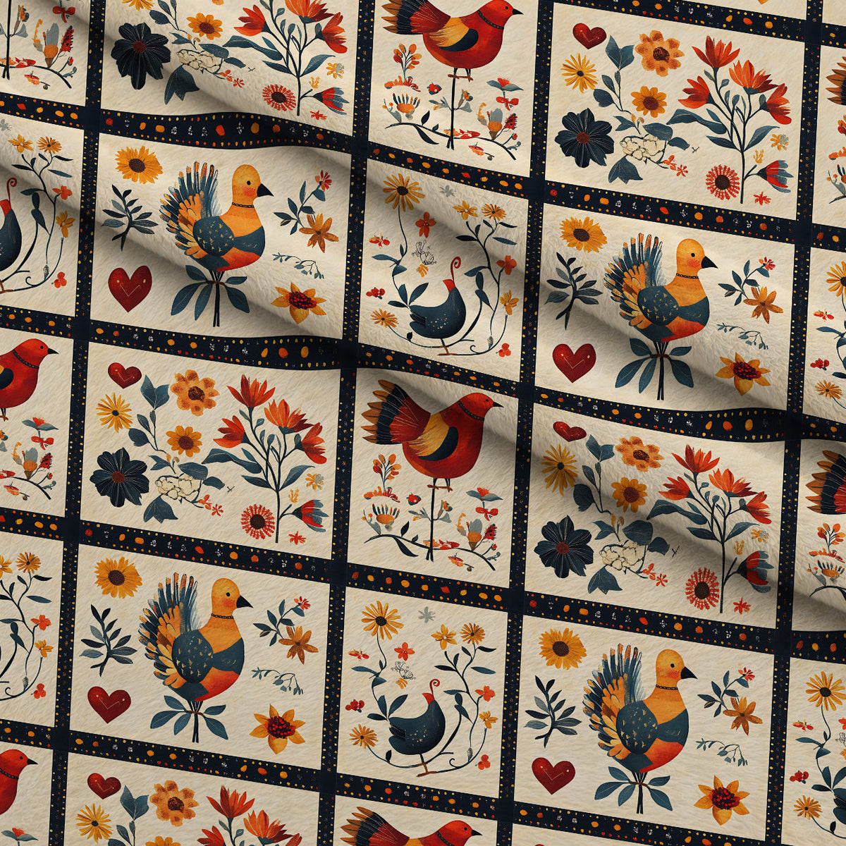 Folk Harvest Pattern 5 Minky Fabric