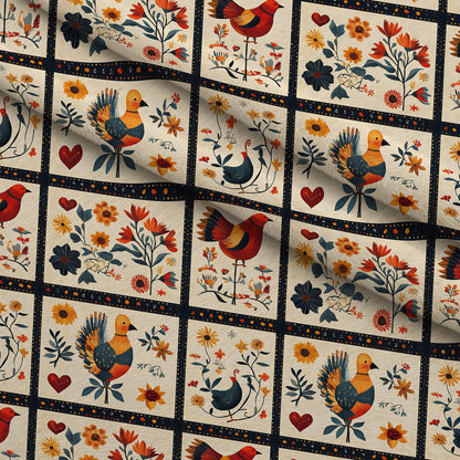 Folk Harvest Pattern 5 Minky Fabric