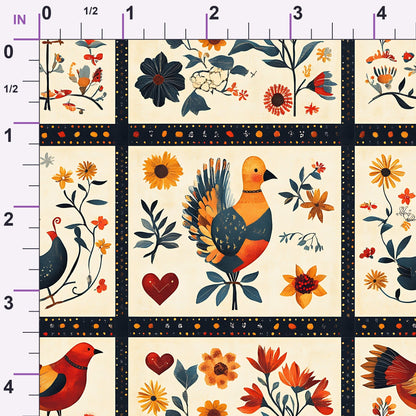 Folk Harvest Pattern 5 Minky Fabric