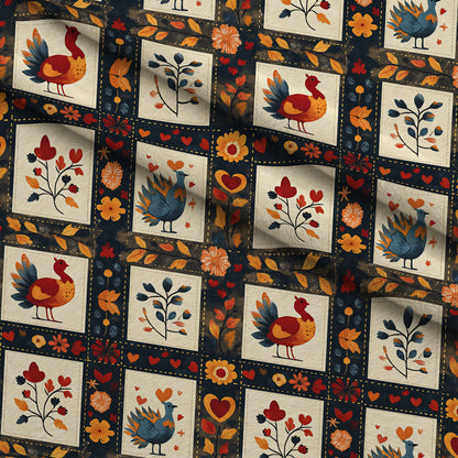 Folk Harvest Pattern 7 Minky Fabric