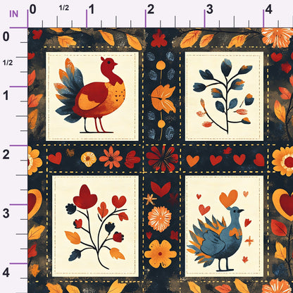 Folk Harvest Pattern 7 Minky Fabric