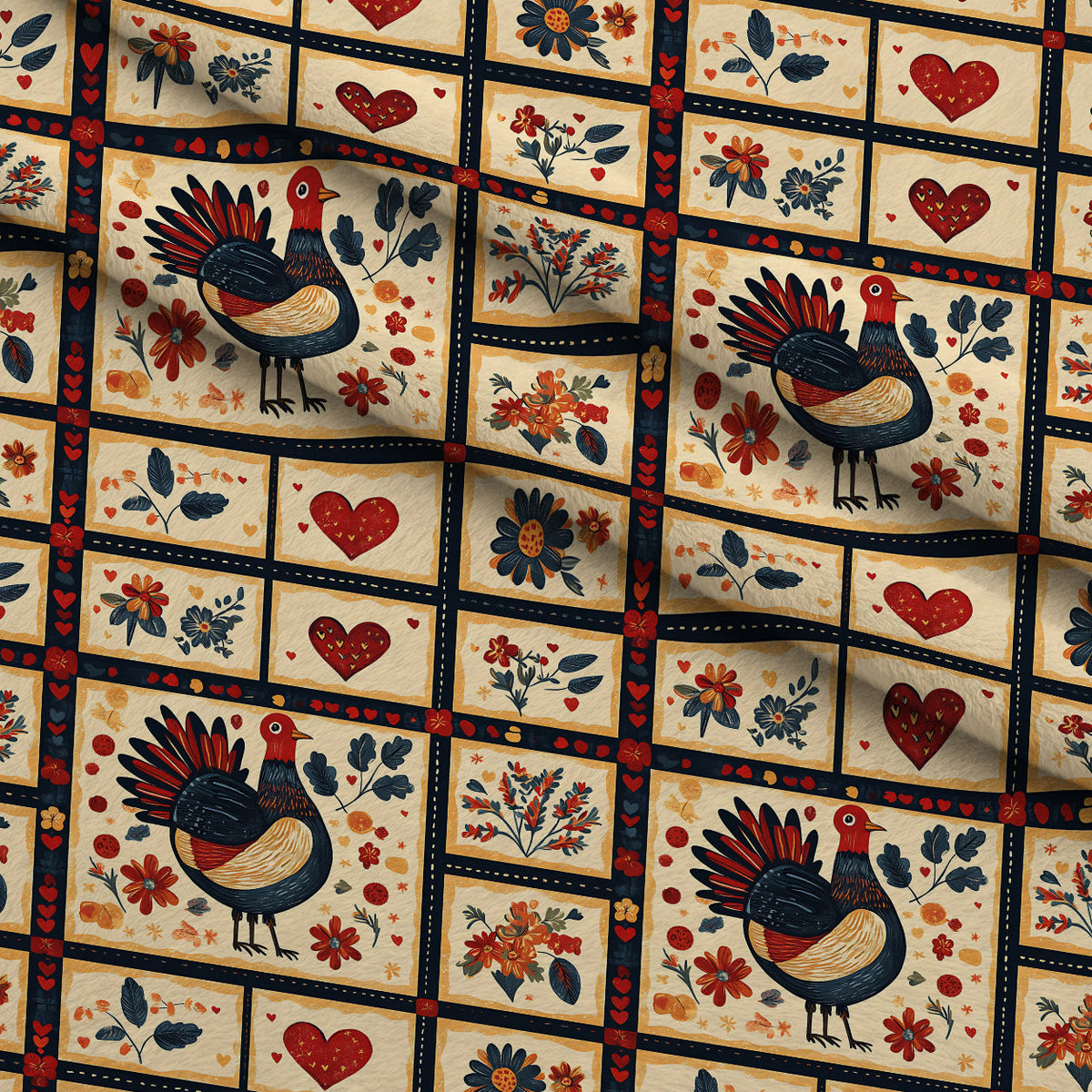 Folk Harvest Pattern 8 Minky Fabric