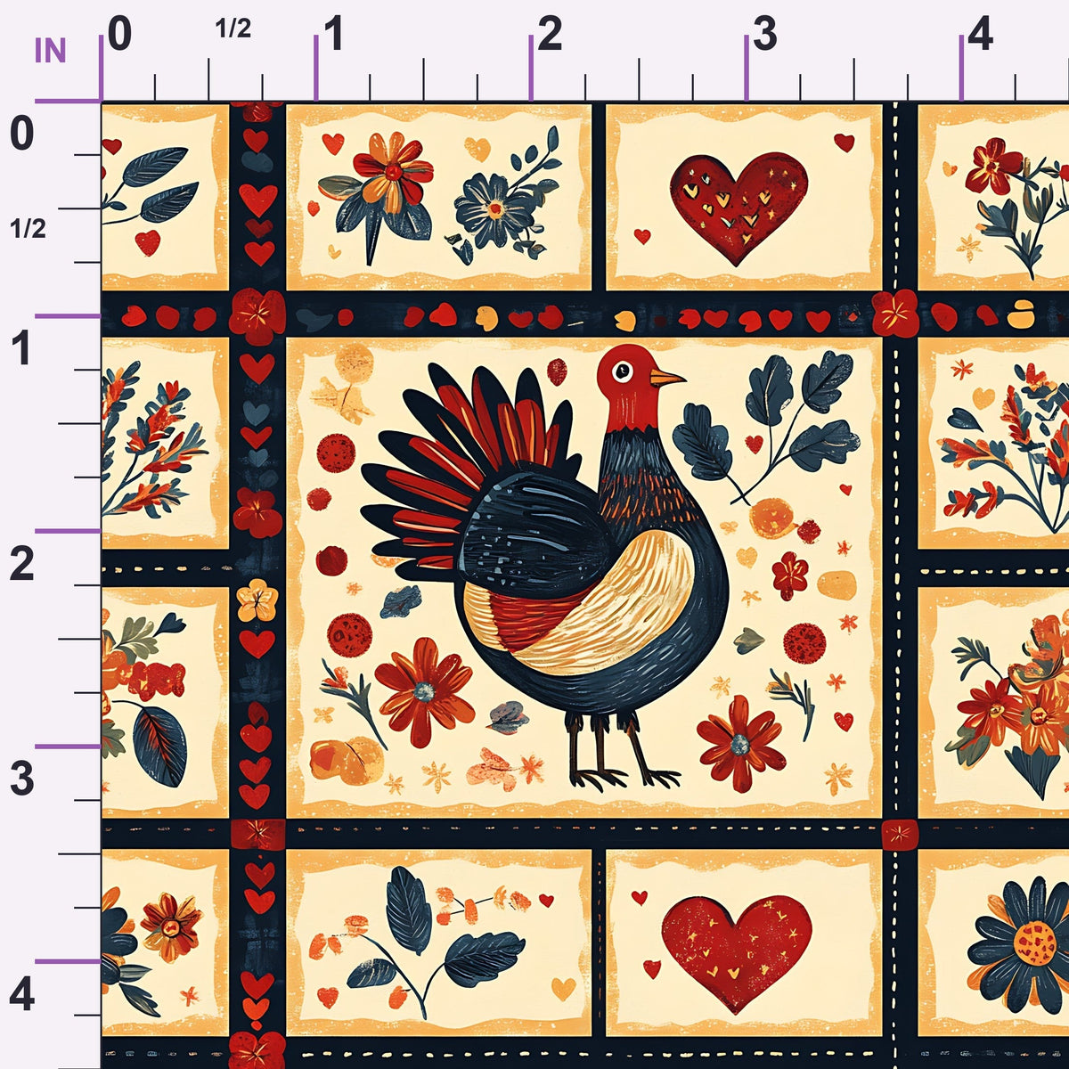 Folk Harvest Pattern 8 Minky Fabric