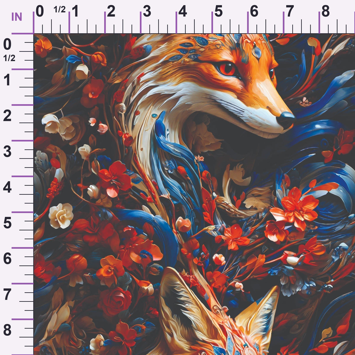 Fox and Flowers Pattern 10 Minky Fabric