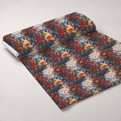 Fox and Flowers Pattern 13 Minky Fabric
