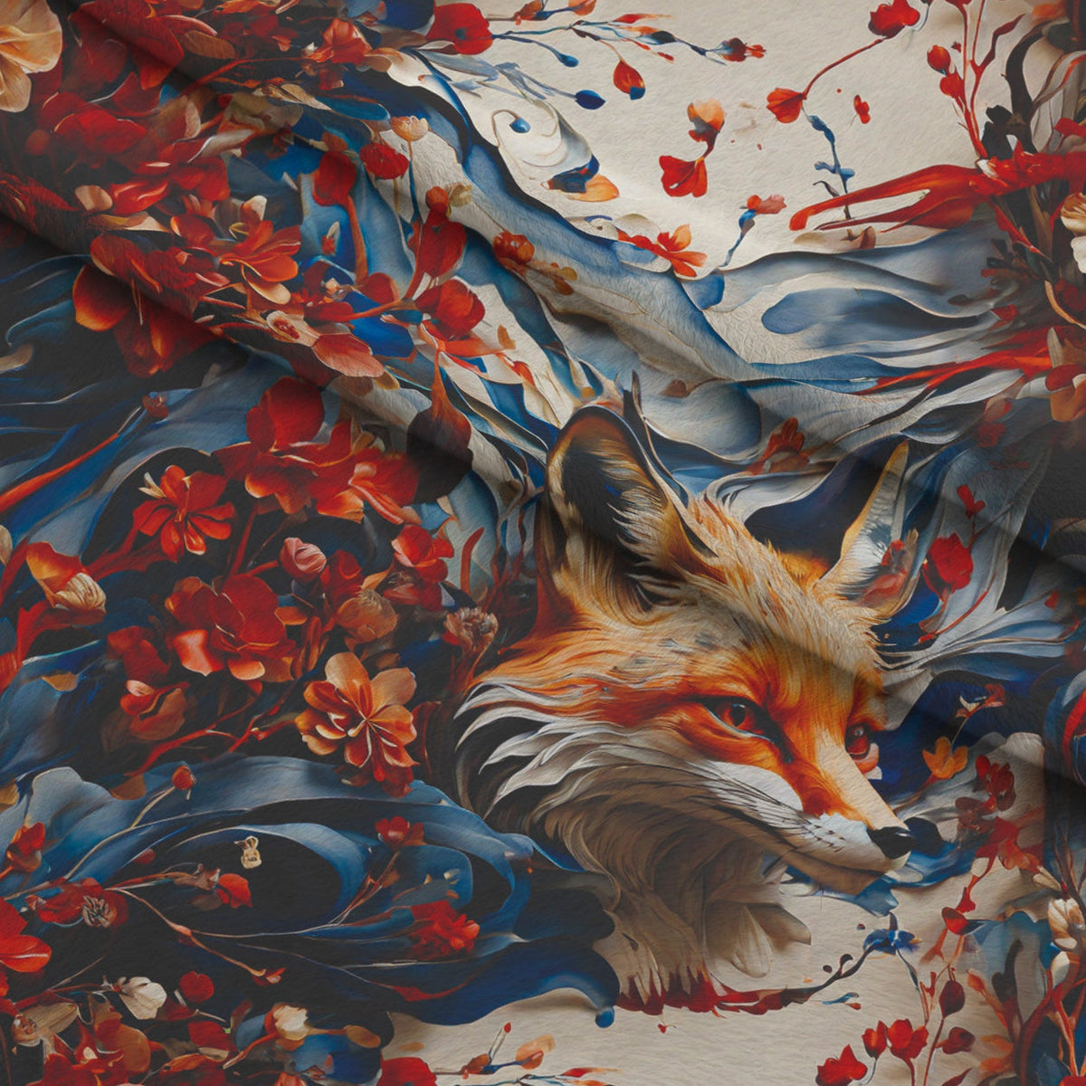 Fox and Flowers Pattern 13 Minky Fabric