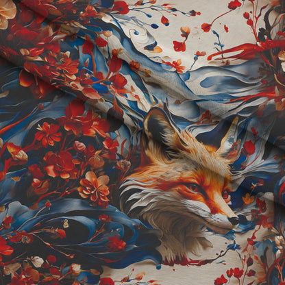Fox and Flowers Pattern 13 Minky Fabric