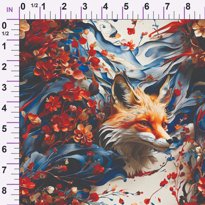 Fox and Flowers Pattern 13 Minky Fabric