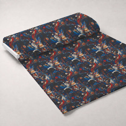 Fox and Flowers Pattern 2 Minky Fabric