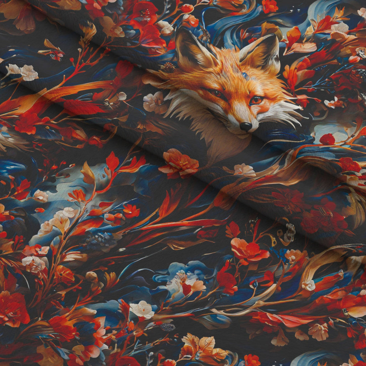 Fox and Flowers Pattern 3 Minky Fabric