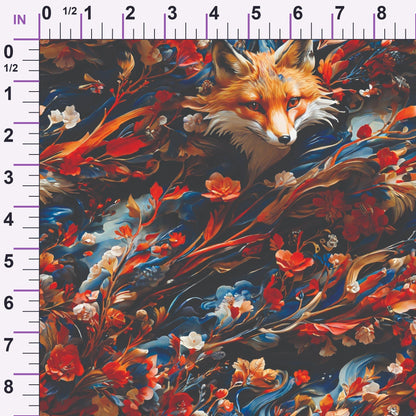 Fox and Flowers Pattern 3 Minky Fabric