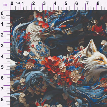 Fox and Flowers Pattern 5 Minky Fabric
