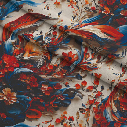 Fox and Flowers Pattern 7 Minky Fabric