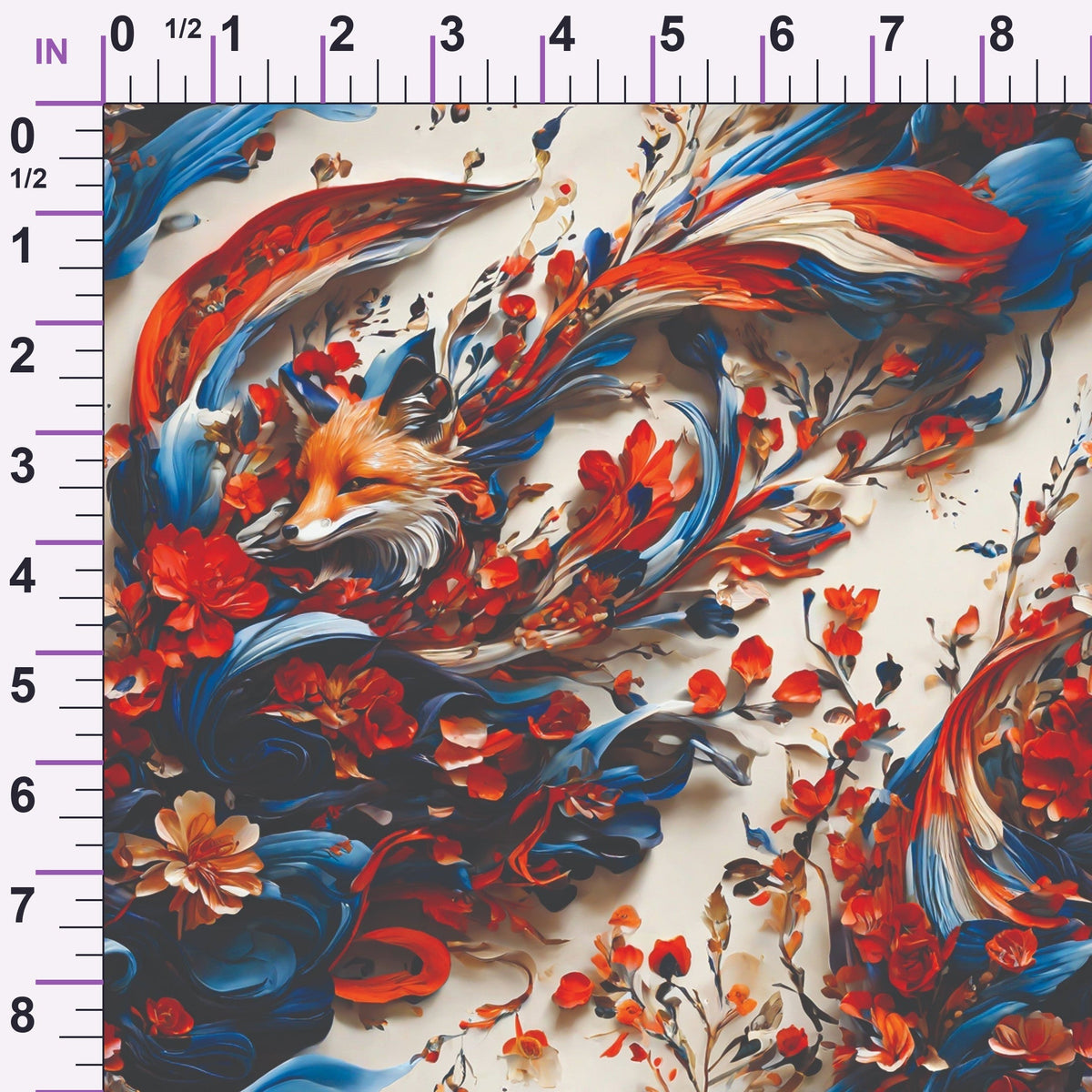 Fox and Flowers Pattern 7 Minky Fabric
