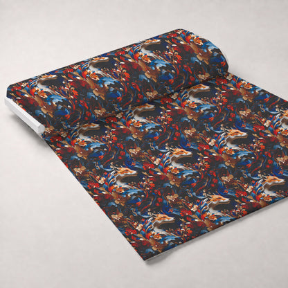 Fox and Flowers Pattern 9 Minky Fabric