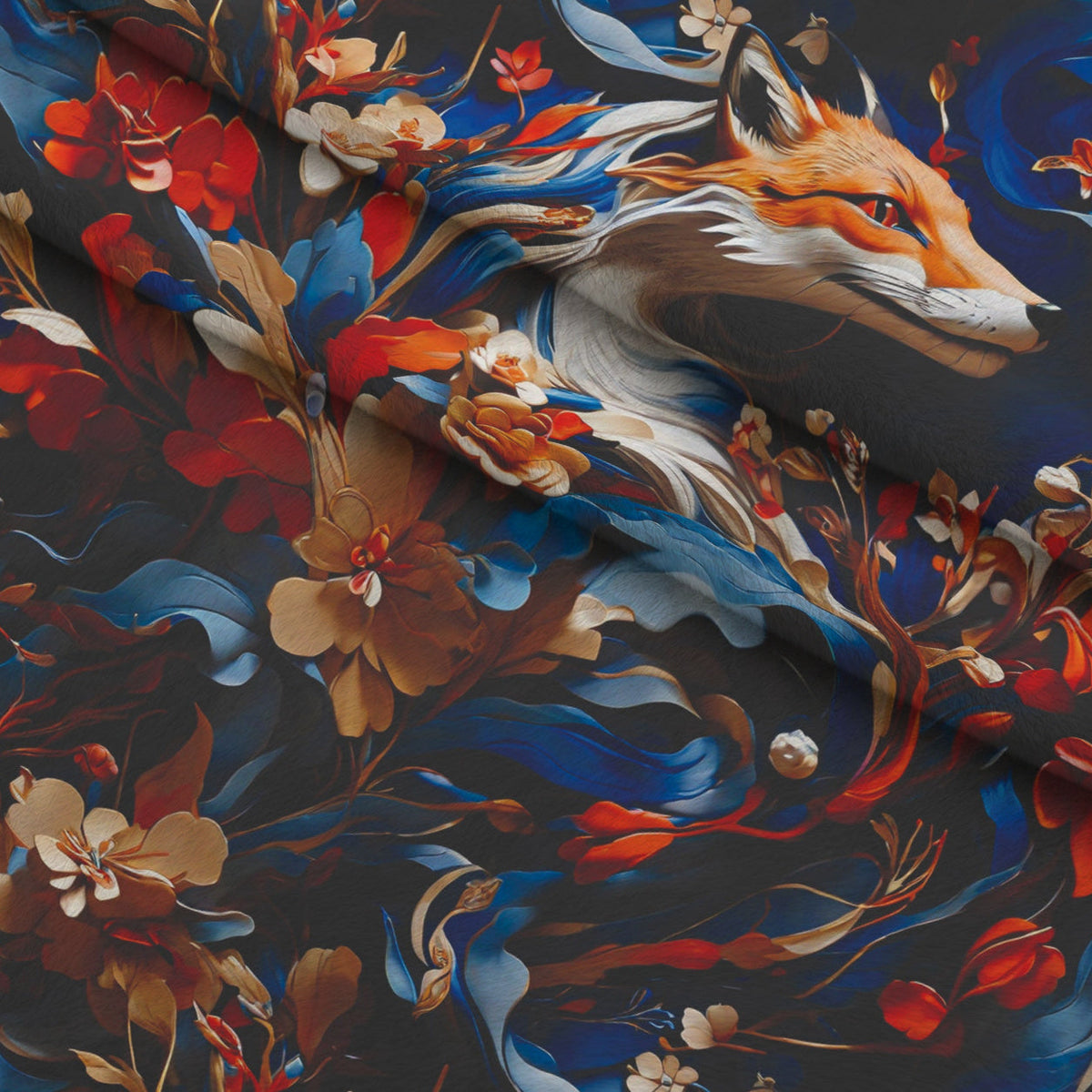 Fox and Flowers Pattern 9 Minky Fabric