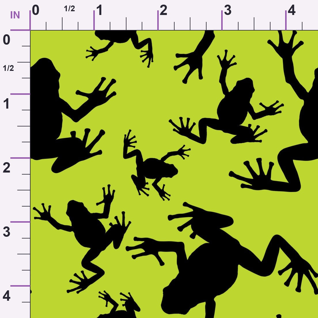 Frog Silhouettes on Green Minky Fabric