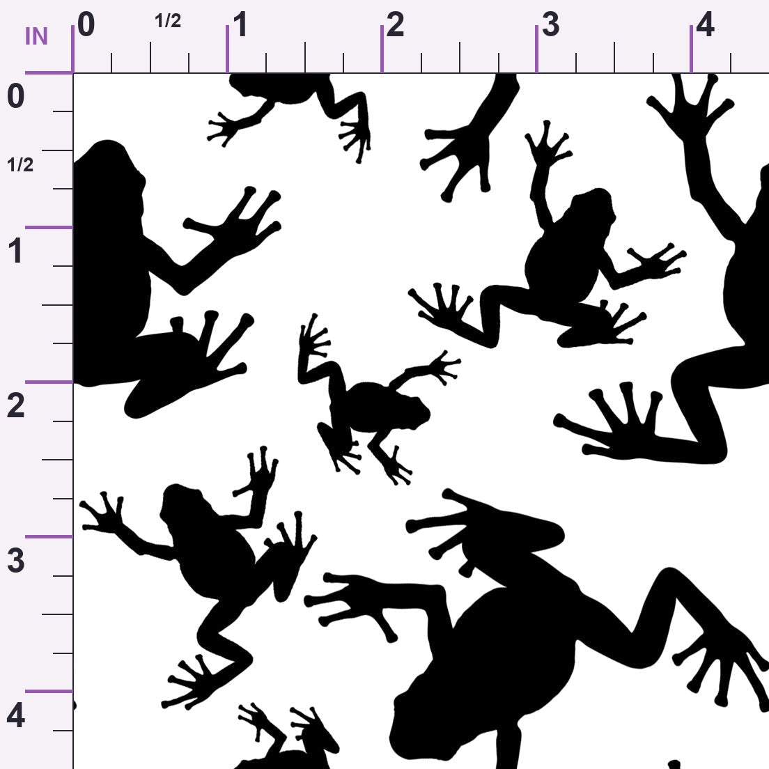 Frog Silhouettes on White Minky Fabric