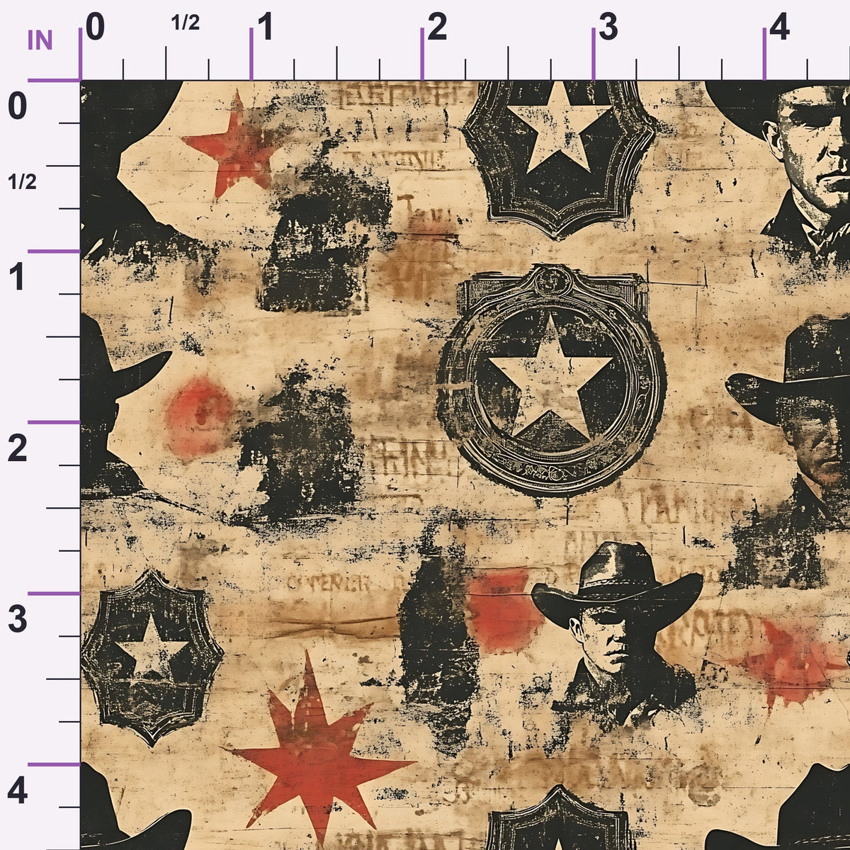 Frontier Outlaws Pattern 10 Minky Fabric