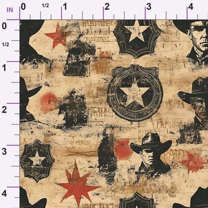 Frontier Outlaws Pattern 10 Minky Fabric