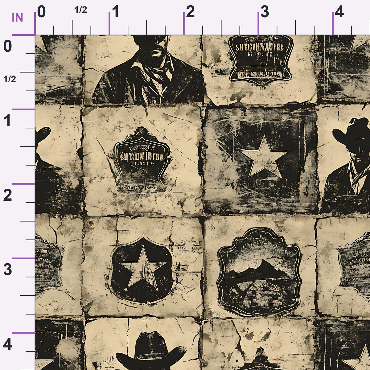 Frontier Outlaws Pattern 12 Minky Fabric