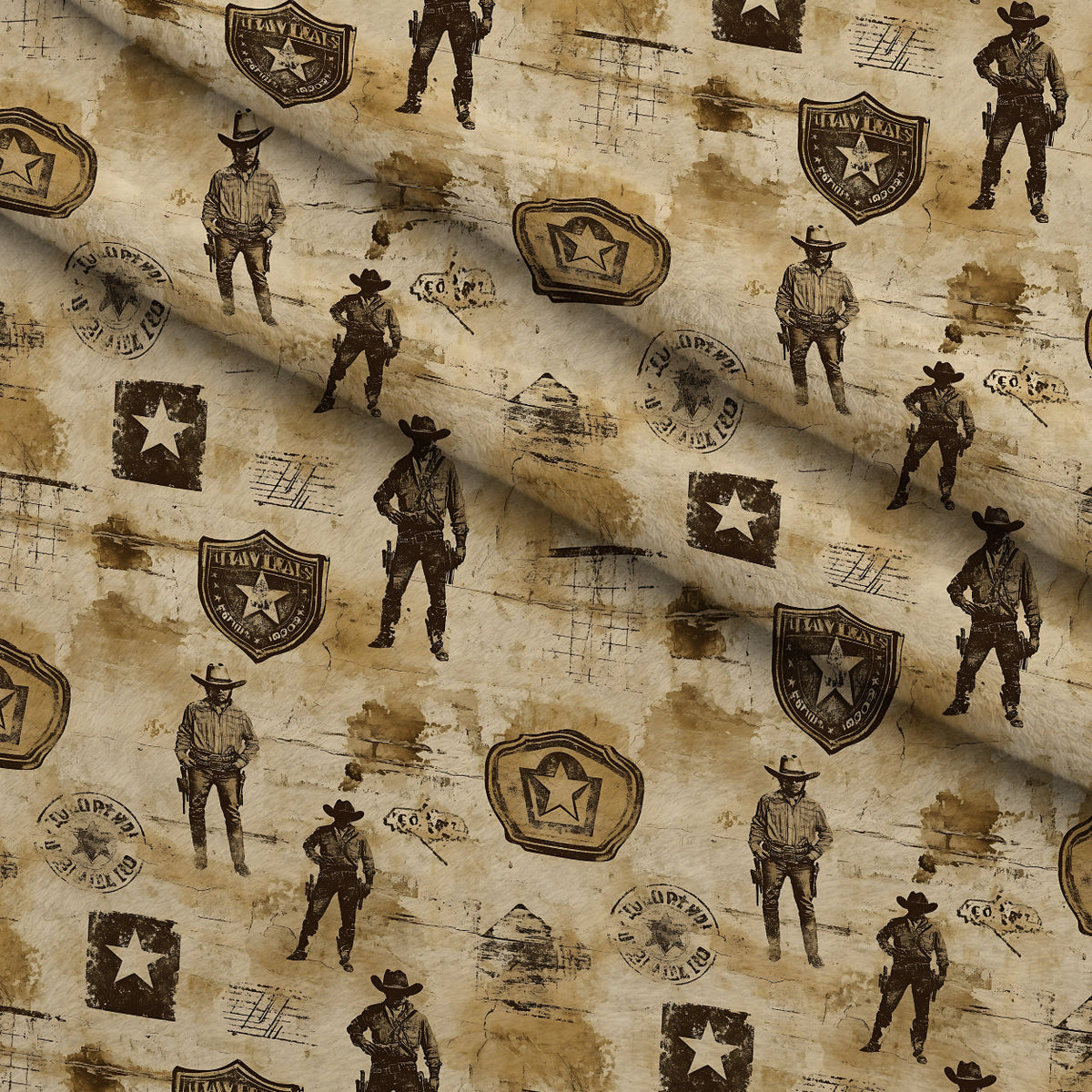 Frontier Outlaws Pattern 13 Minky Fabric